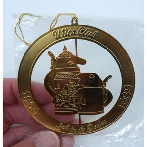 Schultz & Dooley Utica Club 1959-1989 Gold Tone Ornament
